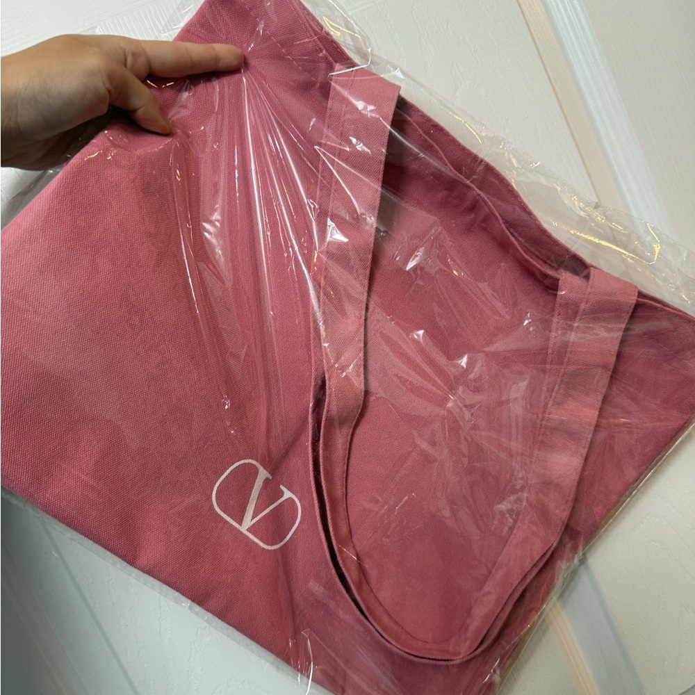 Valentino Beauty Pink Canvas Tote Bag - Picture 10 of 10